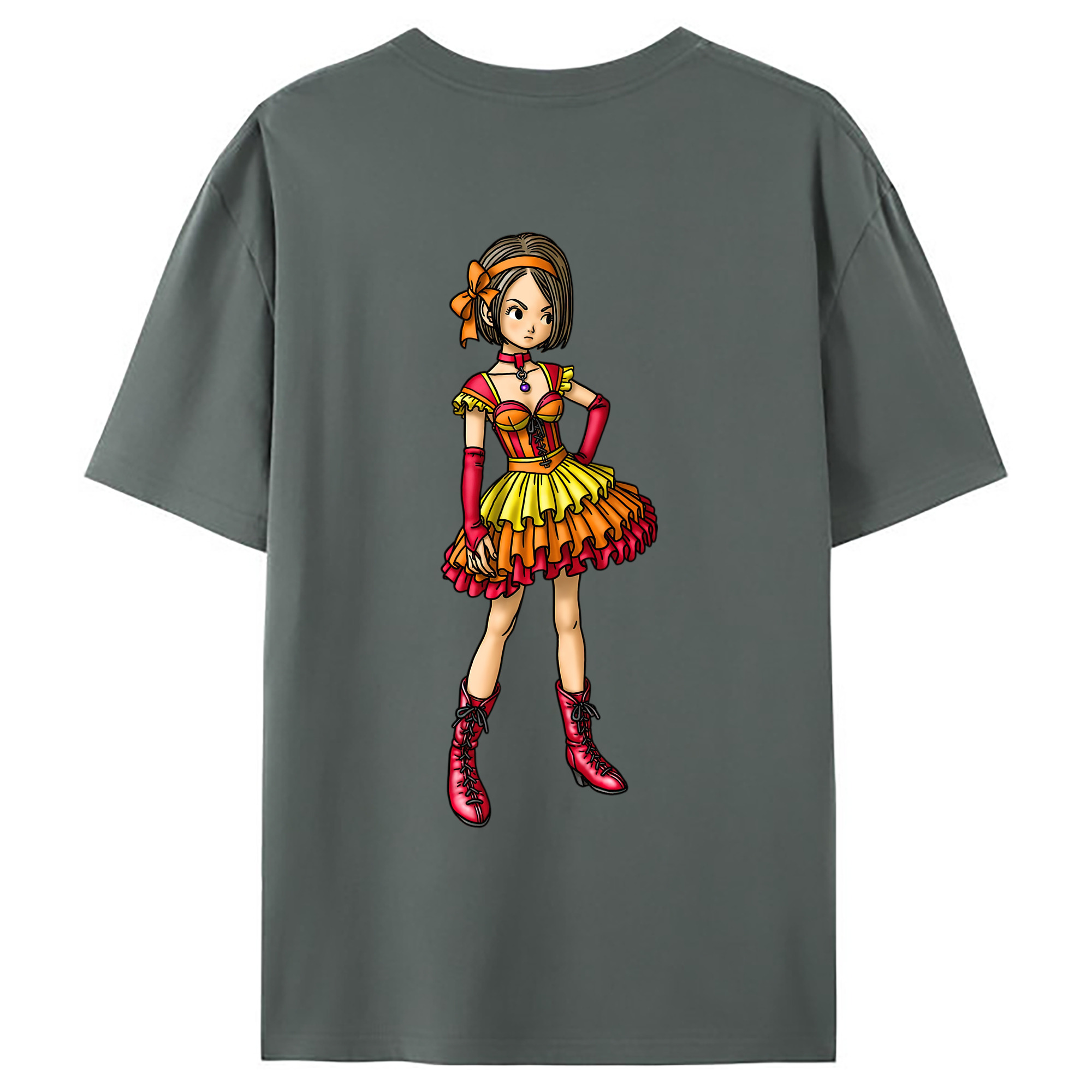 （画像用） ドラゴンクエスト Doragon Kuesuto Dragon Quest 綿100％ メンズ半袖Tシャツ（バックプリント） 通気性
